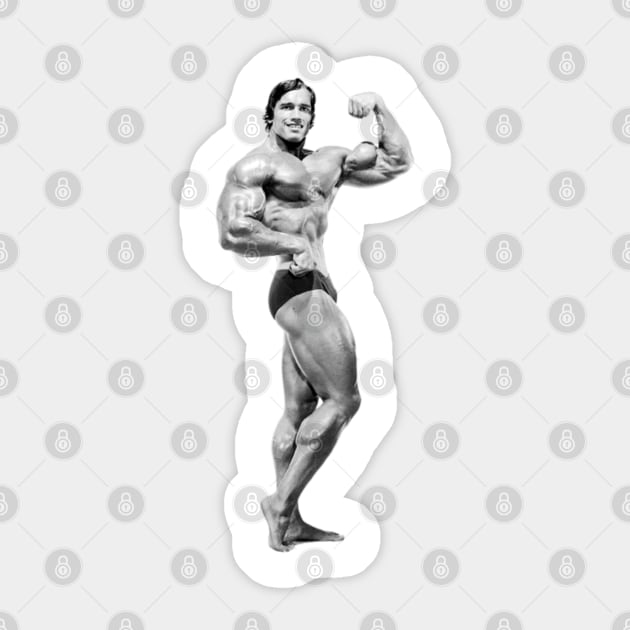 Arnold side bicep pose Sticker by Golden Era Clothing